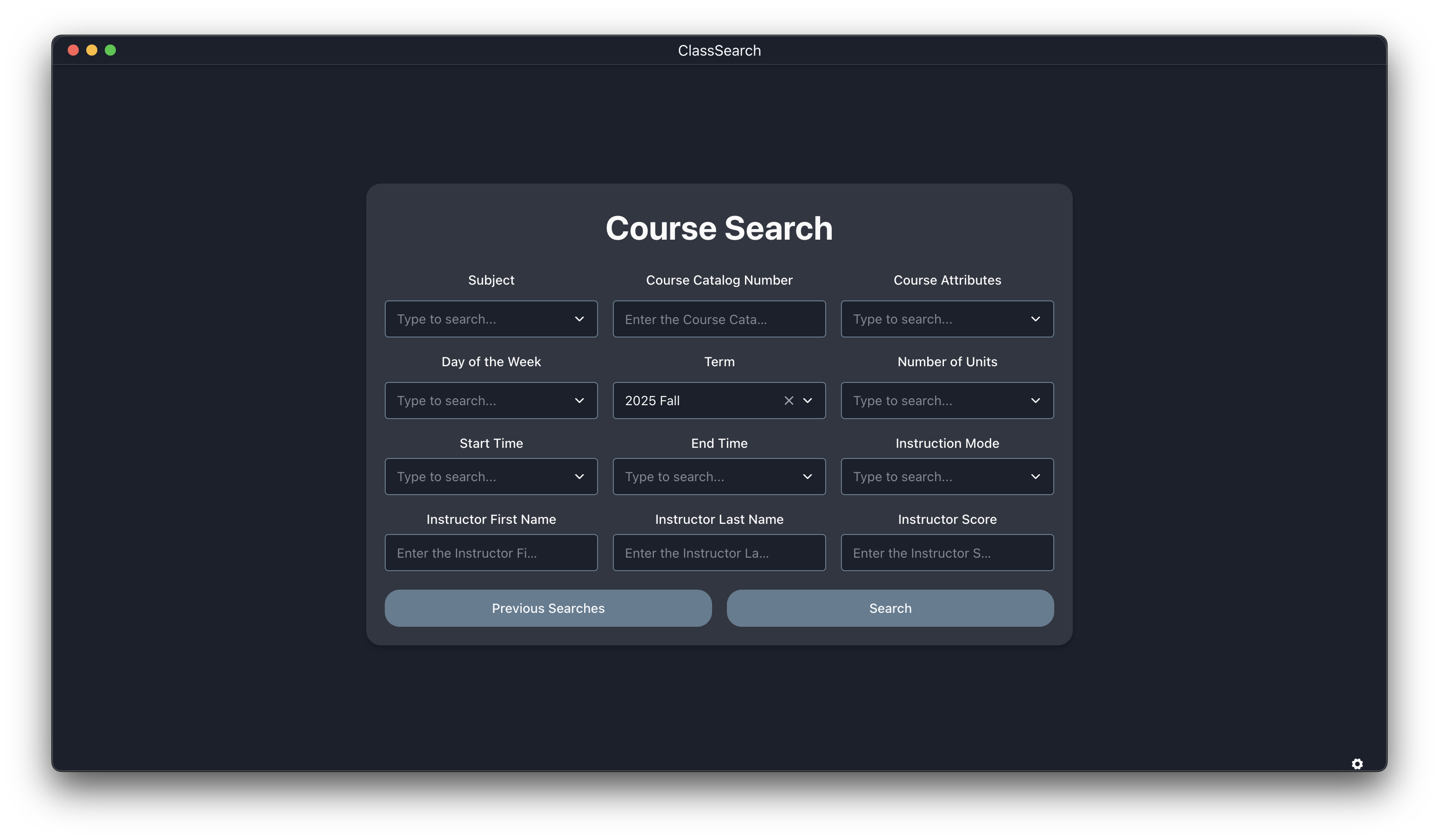 Search Parameters