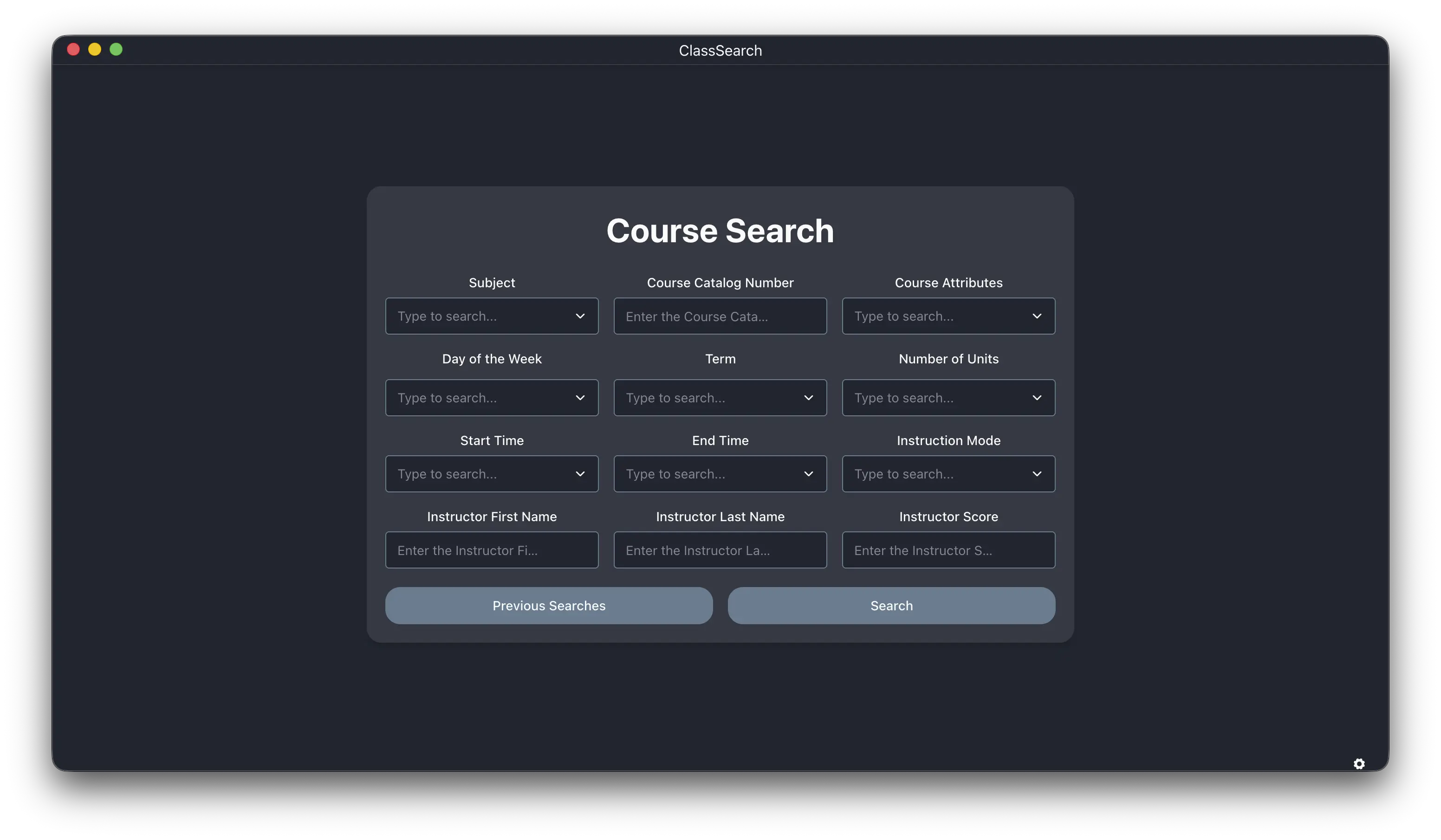 Class Search screenshot 3